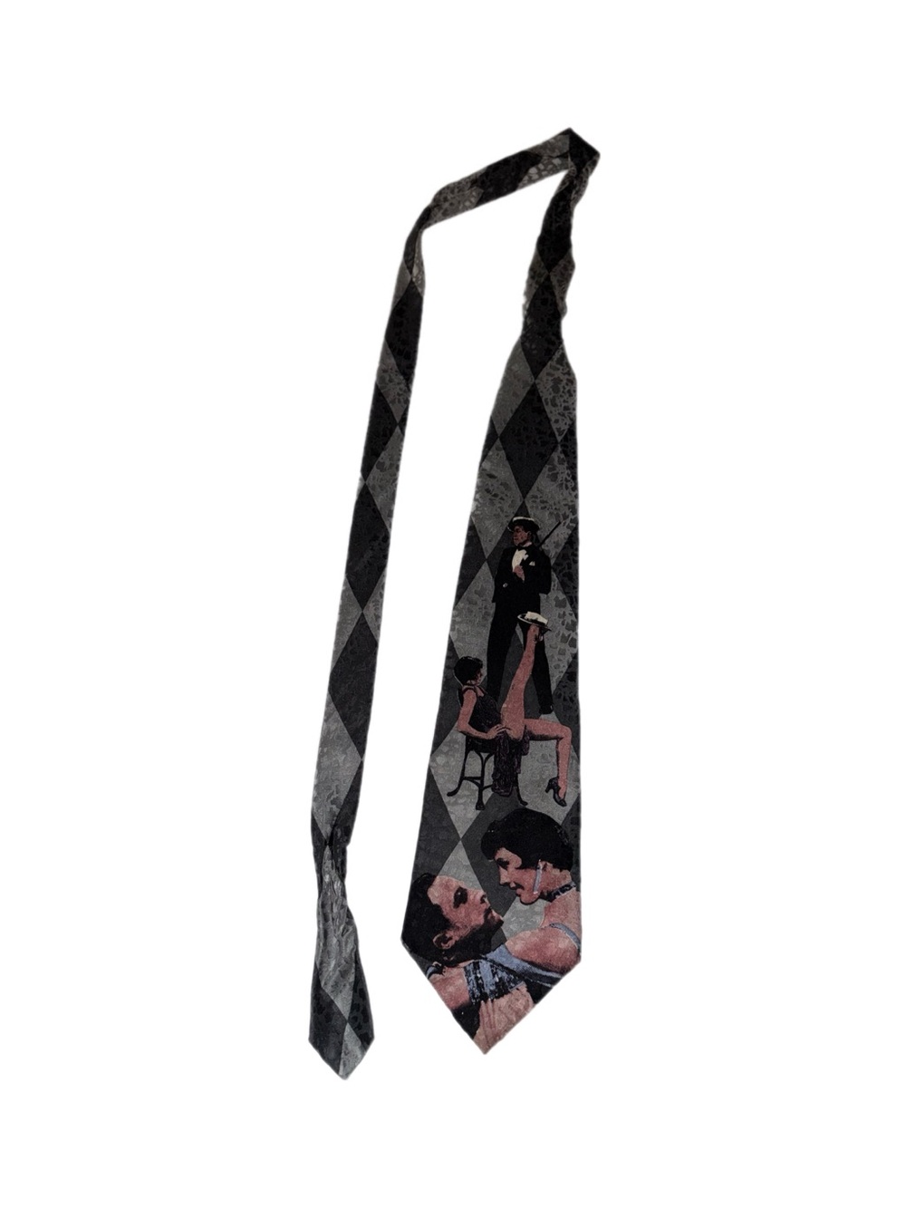 Vintage Singin in the Rain Patterned Silk Men's Tie with Graphic Print